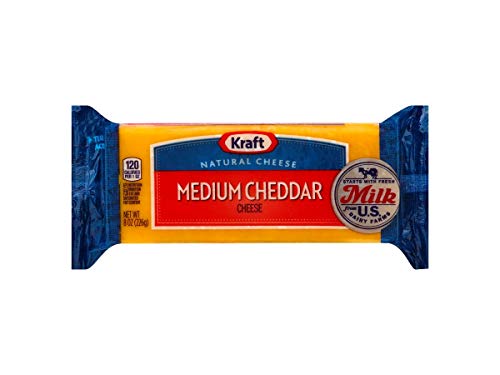 Kraft Medium Cheddar Chunk Cheese, 8 Ounce -- 12 per case.
