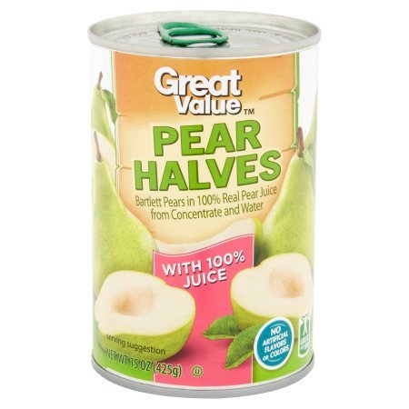 PACK OF 24 - Great Value Pear Halves in 100% Juice, 15 oz