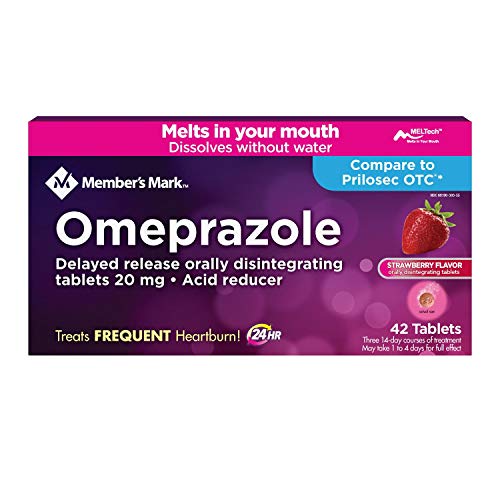 Members Mark Acid Reducer Delayed Release Strawberry Flavor Dissolving Tablets 20 mg, 42 Count