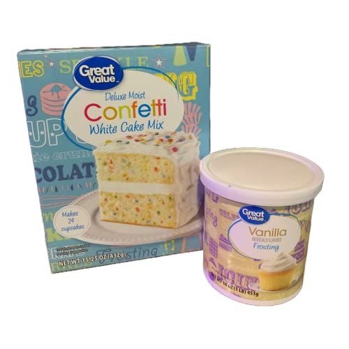 Cake Mix with Frosting (Confetti White Cake Mix with Vanilla Frosting)