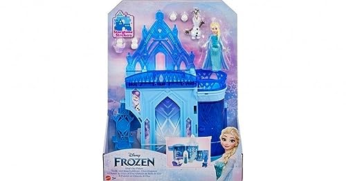 Mattel Disney Frozen Toys, Elsa Stackable Castle Doll House Playset with Small Doll and 8 Pieces, Inspired by the Disney Frozen Movies, Kids Travel Toys and Gifts