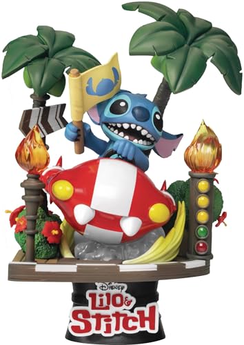 Beast Kingdom Lilo & Stitch: Stitch Racing Car DS-108 D-Stage 6-Inch Statue, Multicolor