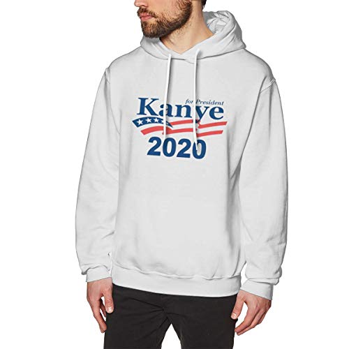 Wonde Mens Kanye for President 2020 Long-Sleeve White XLHoodie Sweatshirt