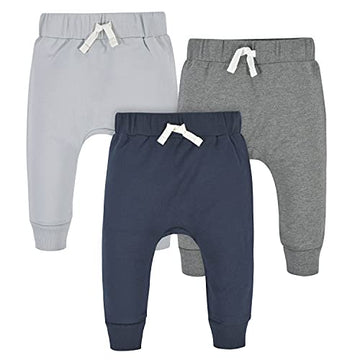 Gerber baby boys Toddler 3-pack Jogger Sweatpants, Navy/Gray, 3-6 Months US