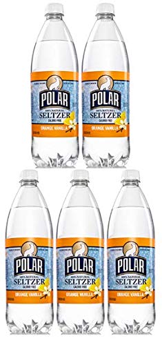 Polar Seltzer Water, Orange Vanilla, 33.8 Fl Oz, 12 Count (Pack of 5)