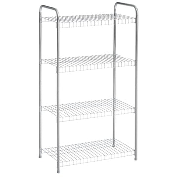 Rubbermaid 4-Tier Heavy Duty Wire Shelf, Satin Nickel, Easy Assemble with Hardware Included, for Food/Laundry/Closet Home Storage Use