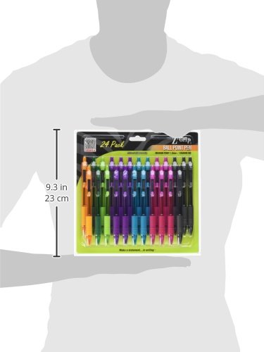 Zebra Pen Ball Point Pen, Ret, Md Pt, 1.0mm, 24/PK, Multi Barrel/Ink (ZEB12271)