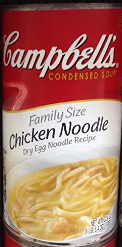 Campbell's FAMILY SIZE CHICKEN NOODLE SOUP Dry Egg Noodle Recipe 22.4oz. (Pack of 2)
