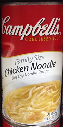 Campbell's FAMILY SIZE CHICKEN NOODLE SOUP Dry Egg Noodle Recipe 22.4oz. (Pack of 3)