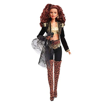 Barbie Signature Gloria Estefan Barbie Doll in Gold and Black Fashion and Accessories, with Microphone, Gift for Collectors