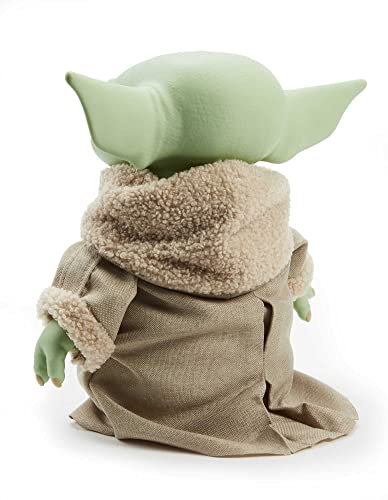 Mattel Star Wars Plush Toys, Grogu Soft Doll from The Mandalorian, 11-inch Figure, Collectible Stuffed Animals for Kids