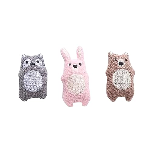 SEDLAV 3pcs Pet Cute Animals Design Catnip Cat Teaser Toy, Interactive Toy for Cat and Dog Supplies Automatic Pillow Treat Pointer Birthday Party Genie Dogs