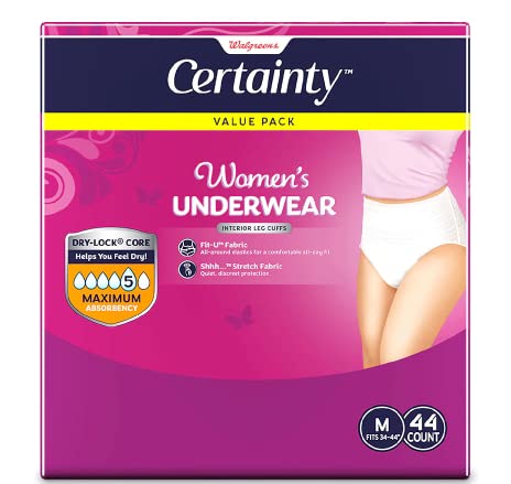 Certainty Women's Underwear, Maximum Absorbency Medium (44)