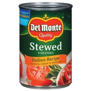 Del Monte Italian Recipe with Basil, Garlic & Oregano Stewed Tomatoes 14.5 oz (Pack of 24)