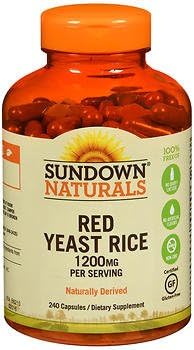 Sundown Naturals Red Yeast Rice 1200 mg per Serving Dietary Supplement Capsules - 240 ct, Pack of 5