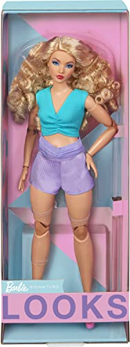 Barbie Looks Doll, Blonde Curly Hair, Color Block Outfit with Waist Cut-Out, Curvy Body Type, Style and Pose, Fashion Collectibles