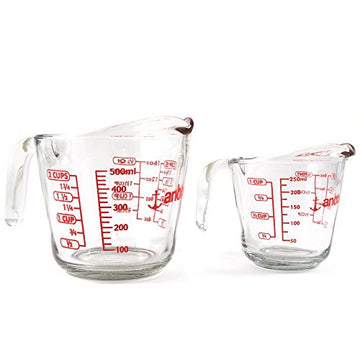 Anchor Hocking 2 Piece Glass Measuring Cup Set