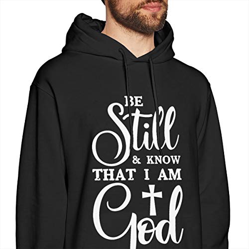 Matter Mens Be Still and Know That I Am God Younth Funny Black XL Long Sleeve Pullover Hoodie Sweatshirt