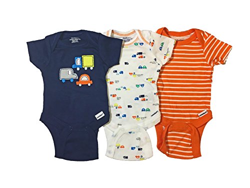 Gerber Baby Boy Onesies Bodysuits 3-Pack Multi Vehicles 0-3 Months