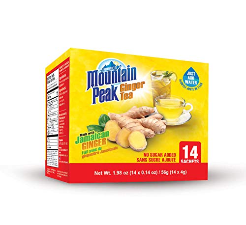 Jamaica Mountain Peak Ginger Instant Tea Unsweetened 14 sachets