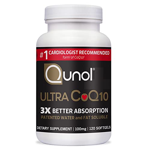 Qunol Ultra CoQ10 100mg, 3x Better Absorption, Patented Water and Fat Soluble Natural Supplement Form of Coenzyme Q10, Antioxidant for Heart Health (Pack of 24, 2880 Count Softgels)