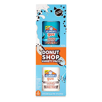 Elmer's GUE Premade, Donut Shop Variety Pack, Scented, Includes Fluffy, Glossy Blue, Slime Add-Ins, 2 Count