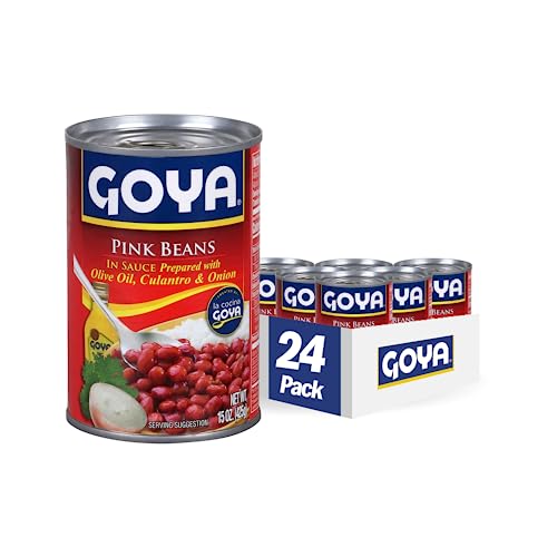 Goya Foods Pink Beans in Sauce (Guisadas), 15-Ounce (Pack of 24)