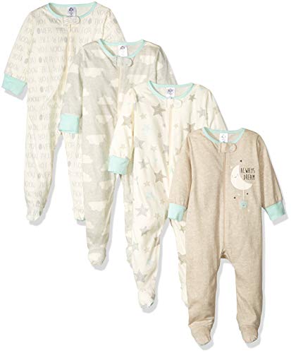 Gerber Unisex Baby 4 Pack Sleep 'N Play Footie Elephants 6-9 Months