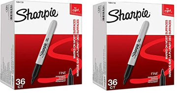 Sharpie Permanent Markers, Fine Point, Black, 72 Count