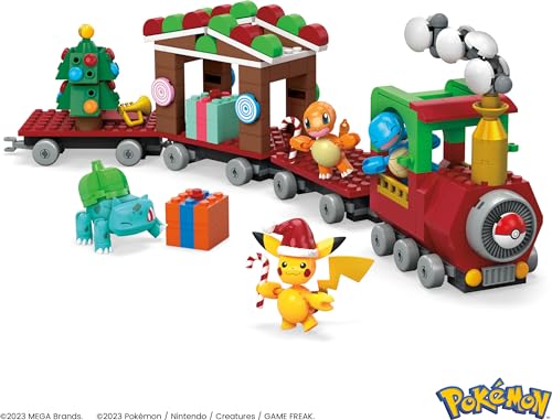 MEGA Pokémon Action Figure Building Toys, Holiday Train with 373 Pieces, 4 Poseable Characters, For Kids