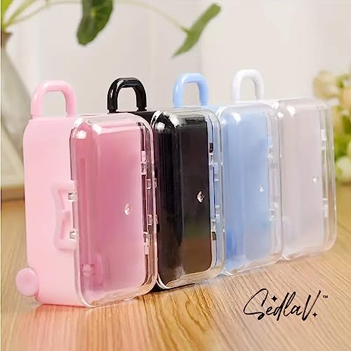 SEDLAV Multi-color Funky Transparent Mini Suitcase Favor Box - Quality Plastic Mini Luggage Jewelry Storage, Ideal for Airplane Party Favors & Decorations
