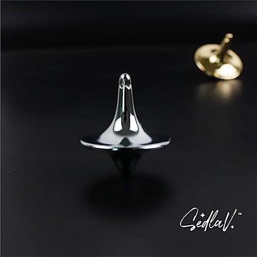 SEDLAV Stainless Steel Mirror-Finish Spinning Top - World Famous Wooden Spinning Tops, Timeless Art Precision-Machined Spinning Toy, Boost Creativity & Focus