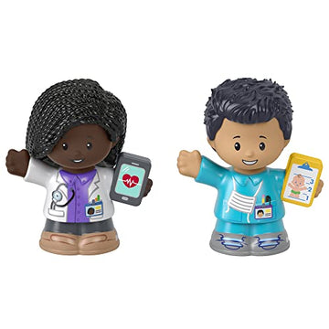 F-Price Toy Figure Pack ~ Story Starter Figure Set - HBW65 ~ Doctor and Nurse Figures, Purple, White, Blue, Gray