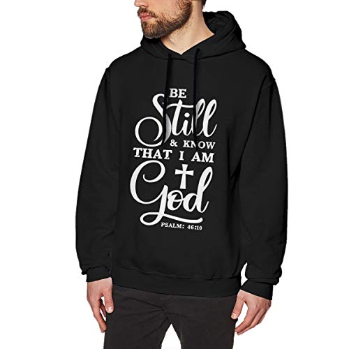 Matter Mens Be Still and Know That I Am God Younth Funny Black XL Long Sleeve Pullover Hoodie Sweatshirt