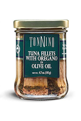 Tonnino Tuna Fillets Low Calorie and Gluten Free Yellowfin Jarred Premium Tuna in Olive Oil 6.7 oz (Pack of 1)