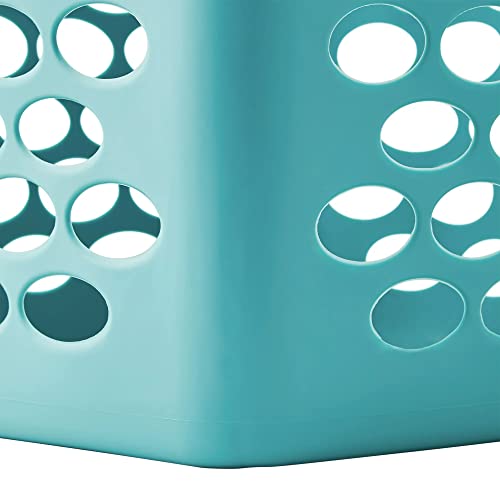 SEDLAV Flexible Plastic Square Laundry Hamper, 3 Pack, Teal