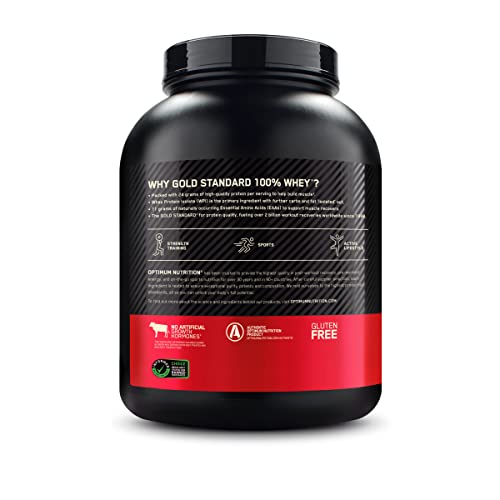 Optimum Nutrition Gold Standard 100% Whey Protein Powder, Cookies and Cream, 5 Pound (Packaging May Vary)