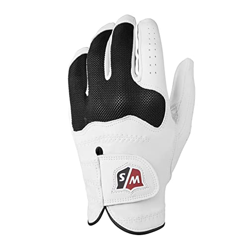 Wilson Men's Conform Golf Glove - Left Hand, White/Black, Medium