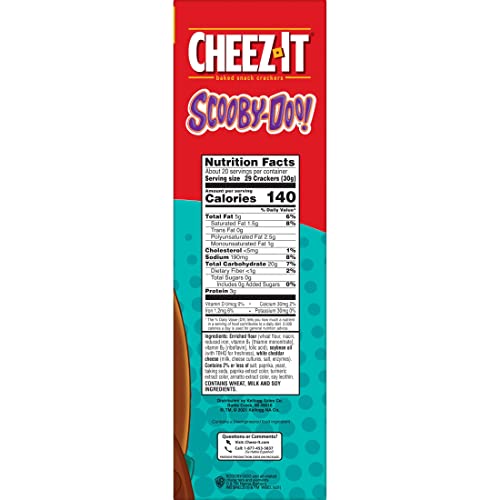 Cheez-It SCOOBY-DOO! Cheese Crackers, Baked Snack Crackers, Office and Kids Snacks, Original, 21oz Box (1 Box)