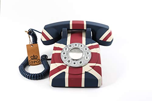 GPO Vintage British Union Jack Art Deco Rotary Push Button Telephone