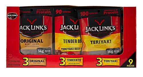 Beef Jerky Variety Pack: 3 Original Flavored, 3 Tender Bites, 3 Teriyaki (1.25 Ounces Per Package)