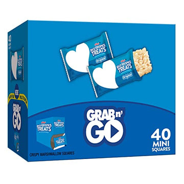 Rice Krispies Treats Mini Marshmallow Snack Bars, Kids Snacks, Lunch Snacks, Grab N' Go, Original, 15.5oz Box (40 Bars)