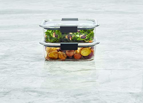 Rubbermaid Brilliance Food Storage Container, Medium, 3.2 Cup, Clear, 2-Pack (2025333)