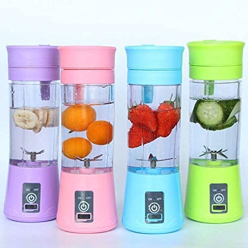 LVGROW Portable Blender, 13oz Six 3D Juice cup, Personal Mixer Fruit Rechargeable with USB, Mini Blender Shakes And Smoothies Smoothie (Green Appearance)