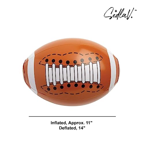 SEDLAV Inflatable 11 Inch Footballs Set (12 Pack) – Football Gear for Beach Games, Pool Games, Sports-Themed Parties – Beach Balls Bulk with Quick-Inflate Valve