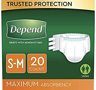Depend Maximum Protection Brief with EasyGrip Tabs, Depend Fitted Max Brf Md, (1 Pack, 20 Each)