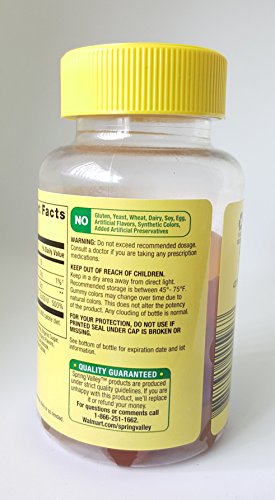 Spring Valley Adult Gummy Vitamin D3 Supplement, 2000IU, 50mcg USDA Organic, 80 Vegetarian Gummies