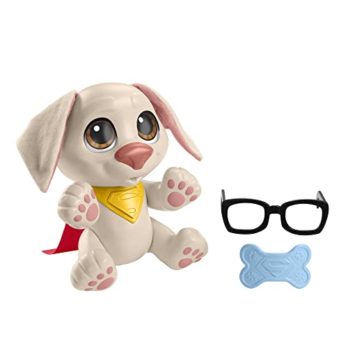 Fisher-Price DC League of Super-Pets Doll Baby Krypto Poseable Toy with Sounds & 2 Accessories for Pretend Play Ages 3+ Years