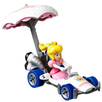 Hot Wheels Die-Cast Mario Kart Princess Peach in B-Dasher Kart with Peach Parasol Glider