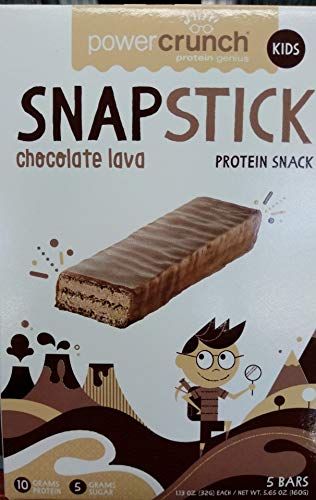 Power Crunch kids Snap Sticks chocolate lava 5ct box of 1